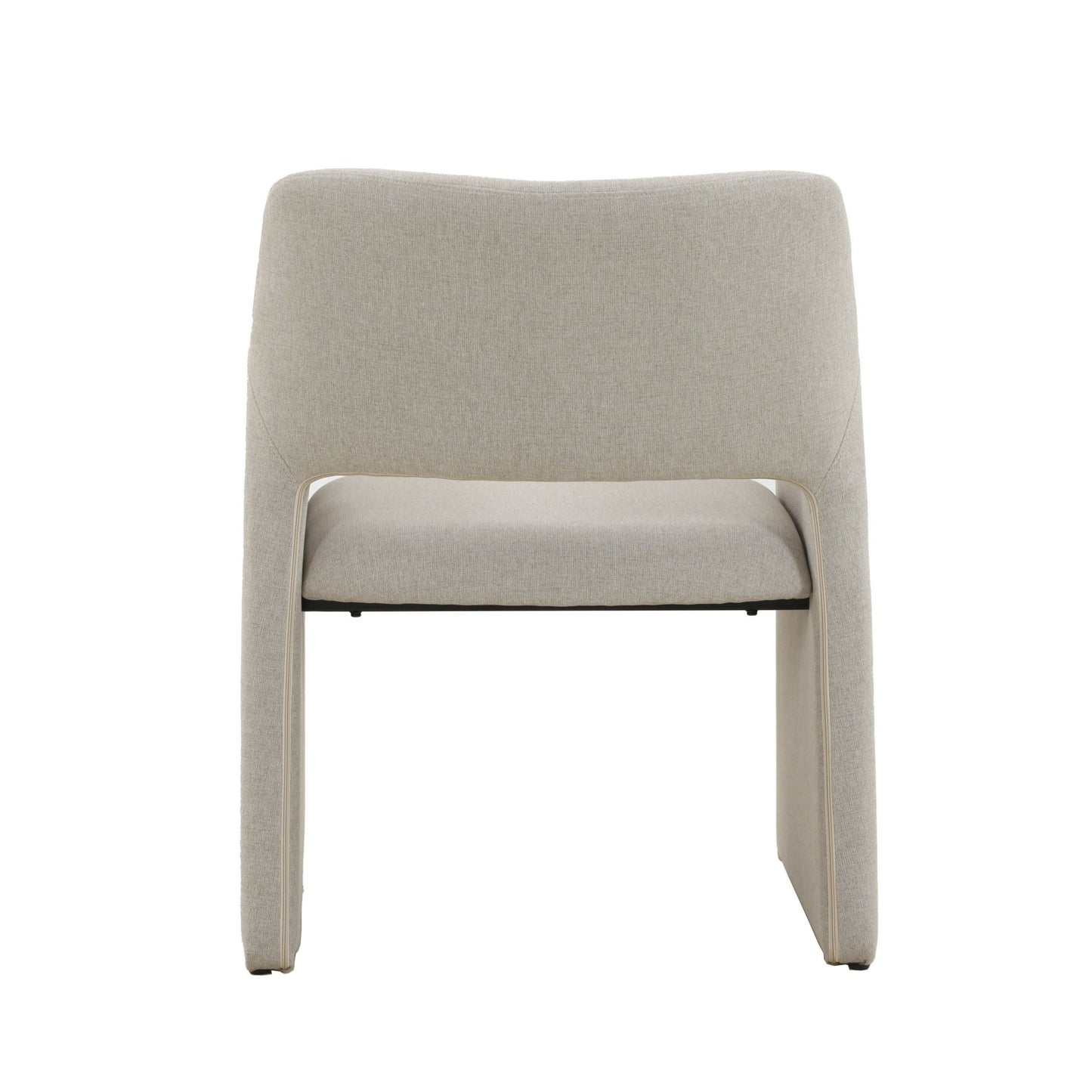 Modrest Lasara Modern Beige Fabric Dining Chair - A Stylish and Comfortable Addition to Contemporary Dining Spaces, Featuring Luxurious Beige Upholstery and a Sleek Design.