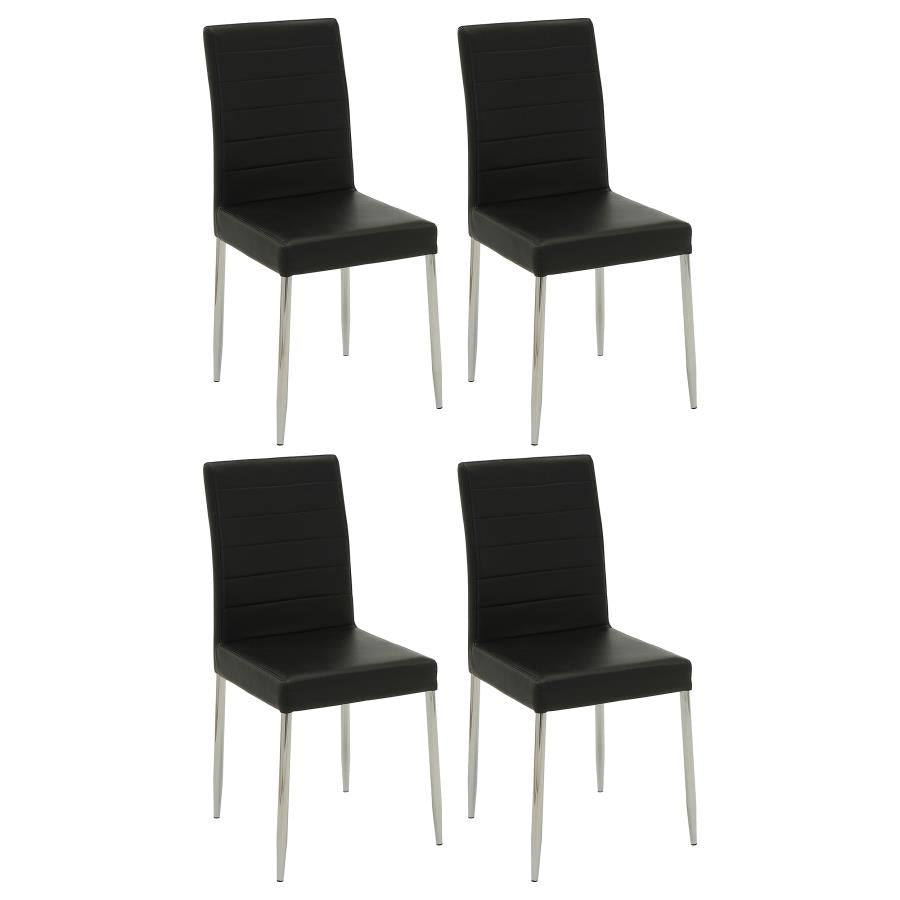 Vance Upholstered Dining Chairs (Set of 4) β Black Finish for Sleek Design and Comfortable Dining Seating