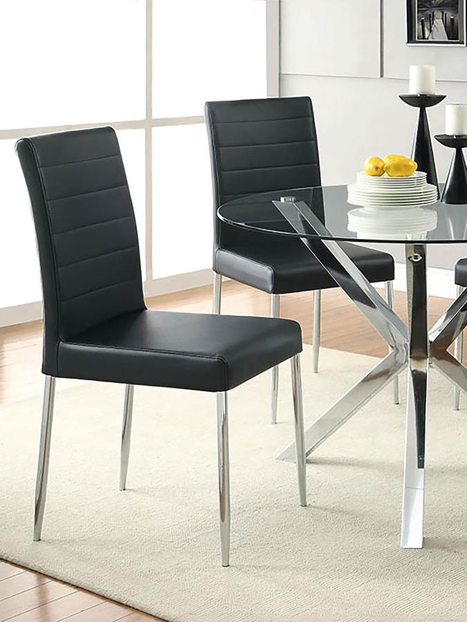 Vance Upholstered Dining Chairs (Set of 4) β Black Finish for Sleek Design and Comfortable Dining Seating