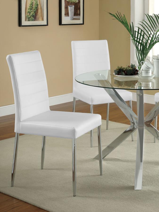 Vance Upholstered Dining Chairs (Set of 4) β White Finish for Modern Elegance and Comfortable Dining Seating