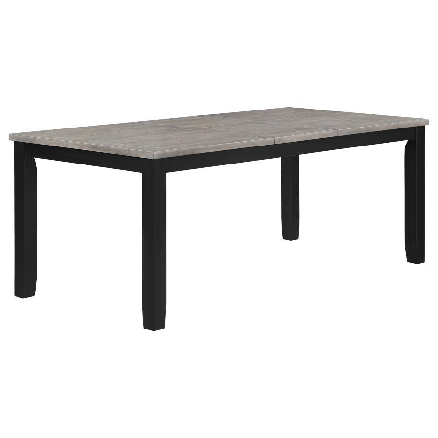 Elodie 5-Piece Dining Set β Grey & Black Table with Extension Leaf for Versatile Dining