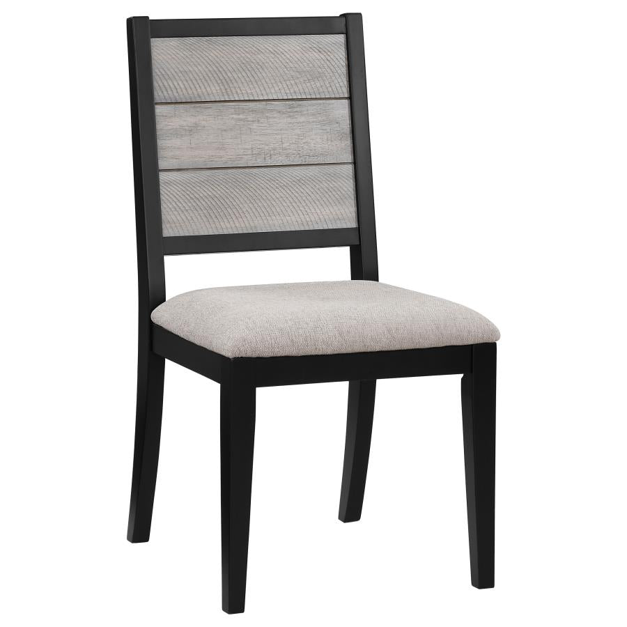 Elodie 5-Piece Dining Set β Grey & Black Table with Extension Leaf for Versatile Dining