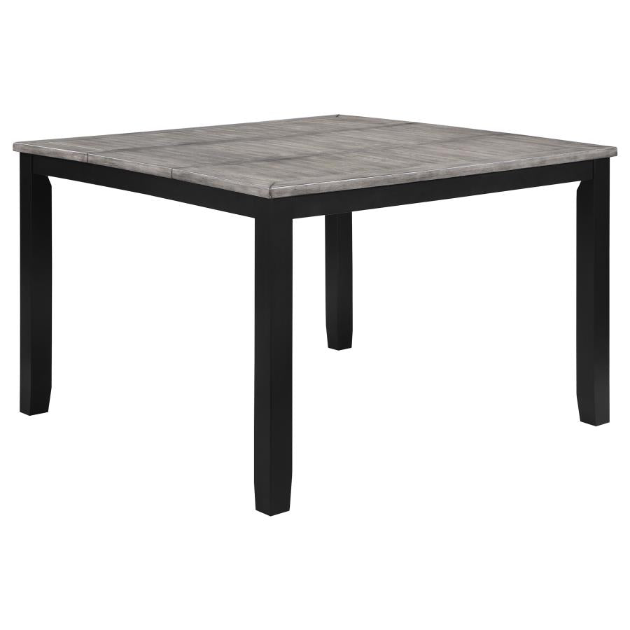 Elodie 5-Piece Counter Height Dining Set β Grey & Black Table with Extension Leaf for Modern Versatility