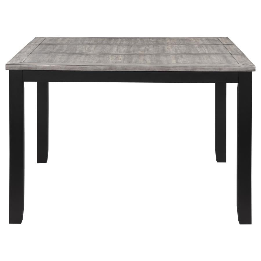 Elodie 5-Piece Counter Height Dining Set β Grey & Black Table with Extension Leaf for Modern Versatility