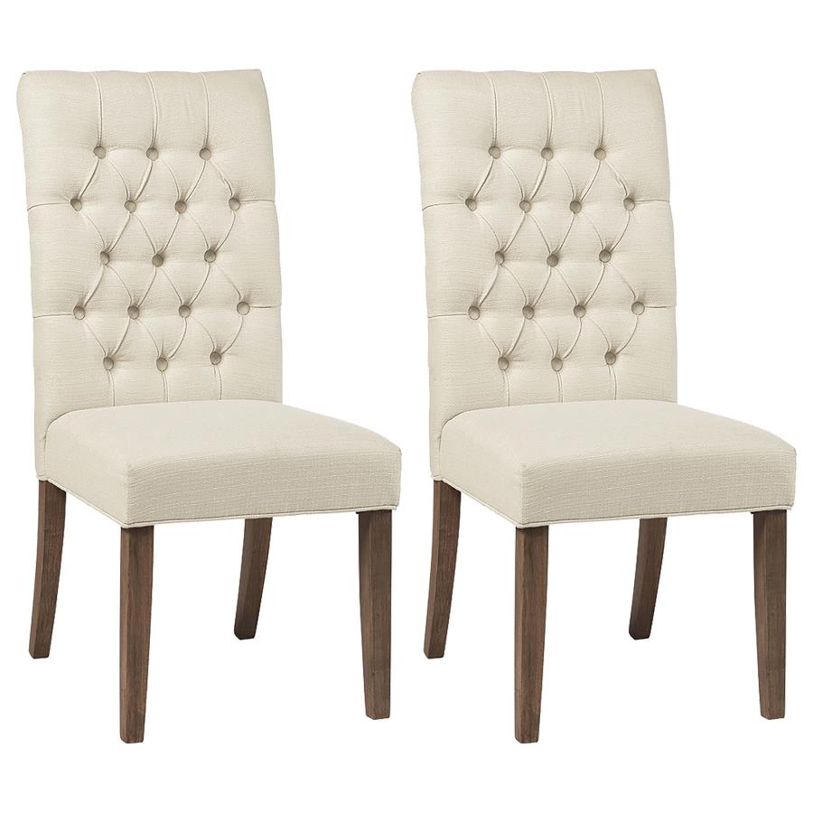 Set of 2 Douglas Upholstered Dining Side Chairs – Oatmeal Fabric | Modern Comfort & Style
