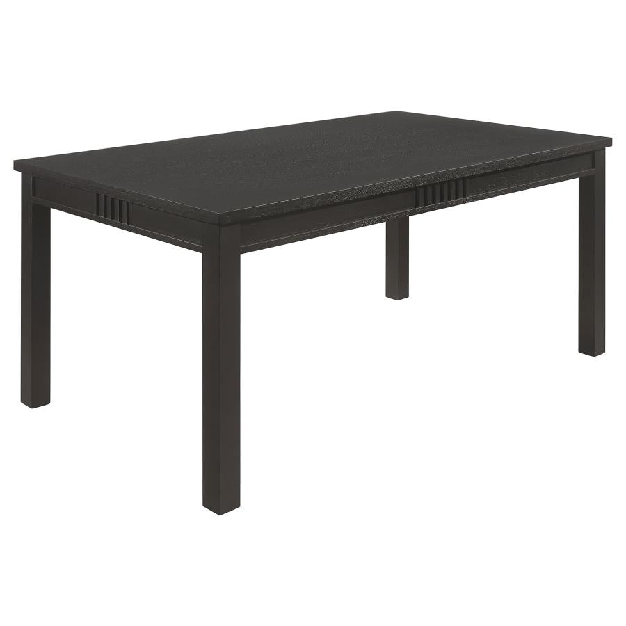 Marbrisa 7-Piece Dining Set β Matte Black Rectangular Table for Sleek and Sophisticated Spaces