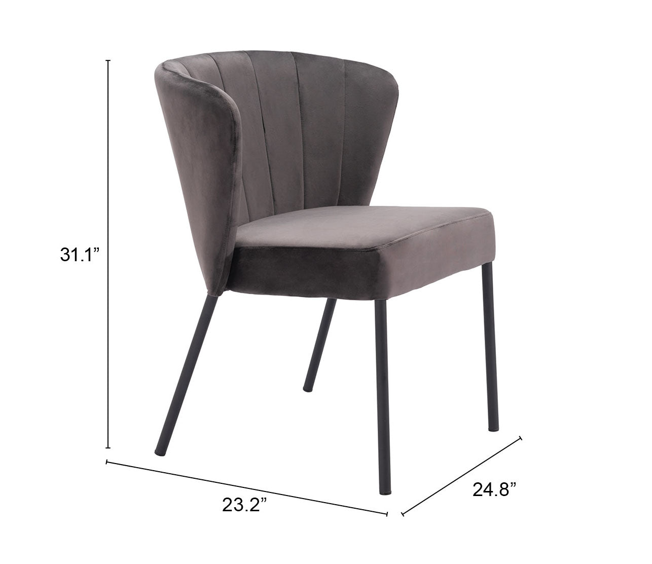 Aimee Dining Chair Set of 2 - Modern Gray Design for Stylish Dining Rooms and Contemporary Spaces
