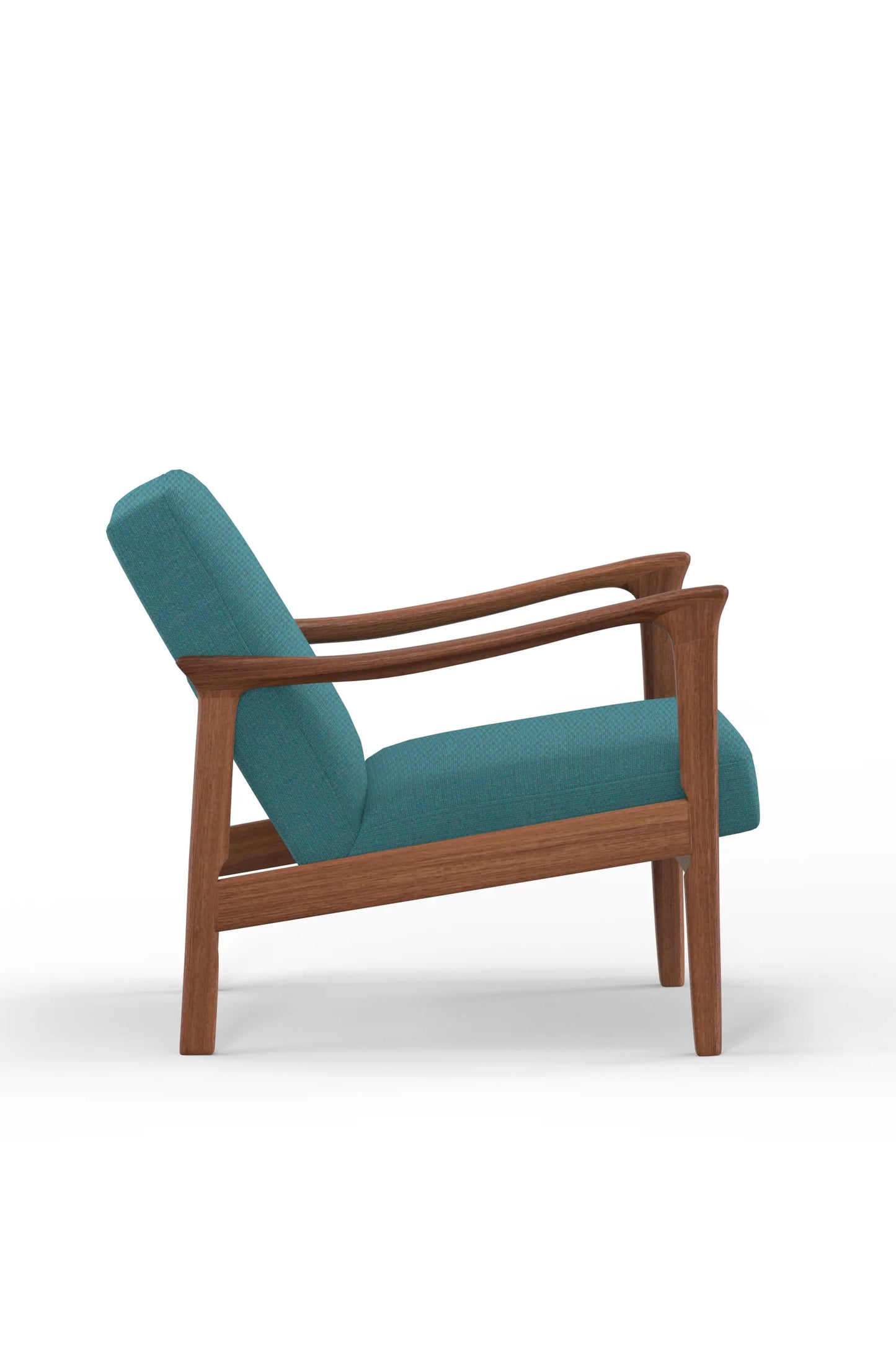 Zephyr Lounge Chair in Vibrant Turquoise – Stylish Solid Wood Frame with Cozy Foam Seat and Modern Design for a Bold Statement
