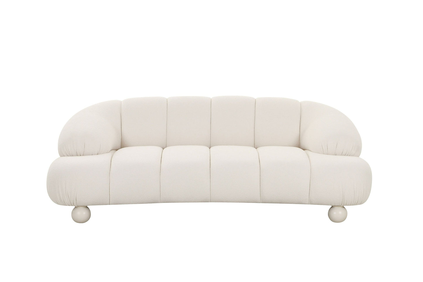 Divani Casa Duran Contemporary White Fabric Loveseat Sofa for Modern and Cozy Living Spaces