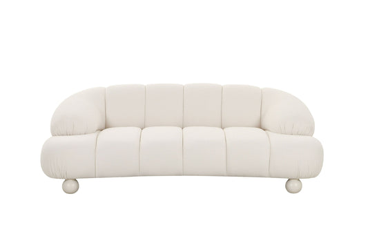 Divani Casa Duran Contemporary White Fabric Loveseat Sofa for Modern and Cozy Living Spaces