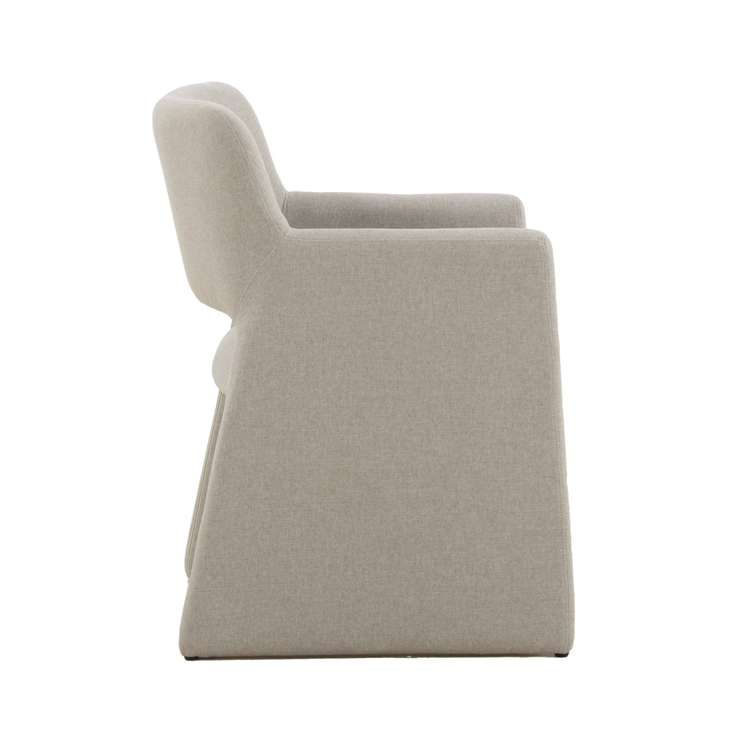 Modrest Lasara Modern Beige Fabric Dining Chair - A Stylish and Comfortable Addition to Contemporary Dining Spaces, Featuring Luxurious Beige Upholstery and a Sleek Design.
