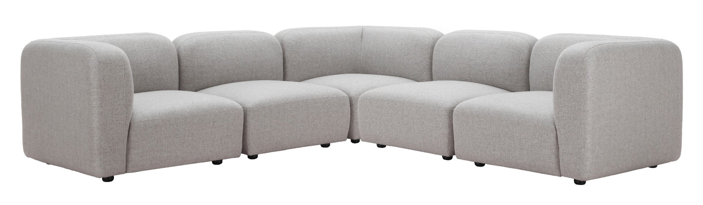 Biak Corner Chair Gray - Stylish & Versatile Corner Chair with a Contemporary Gray Upholstery, Ideal for Modular Seating Configurations