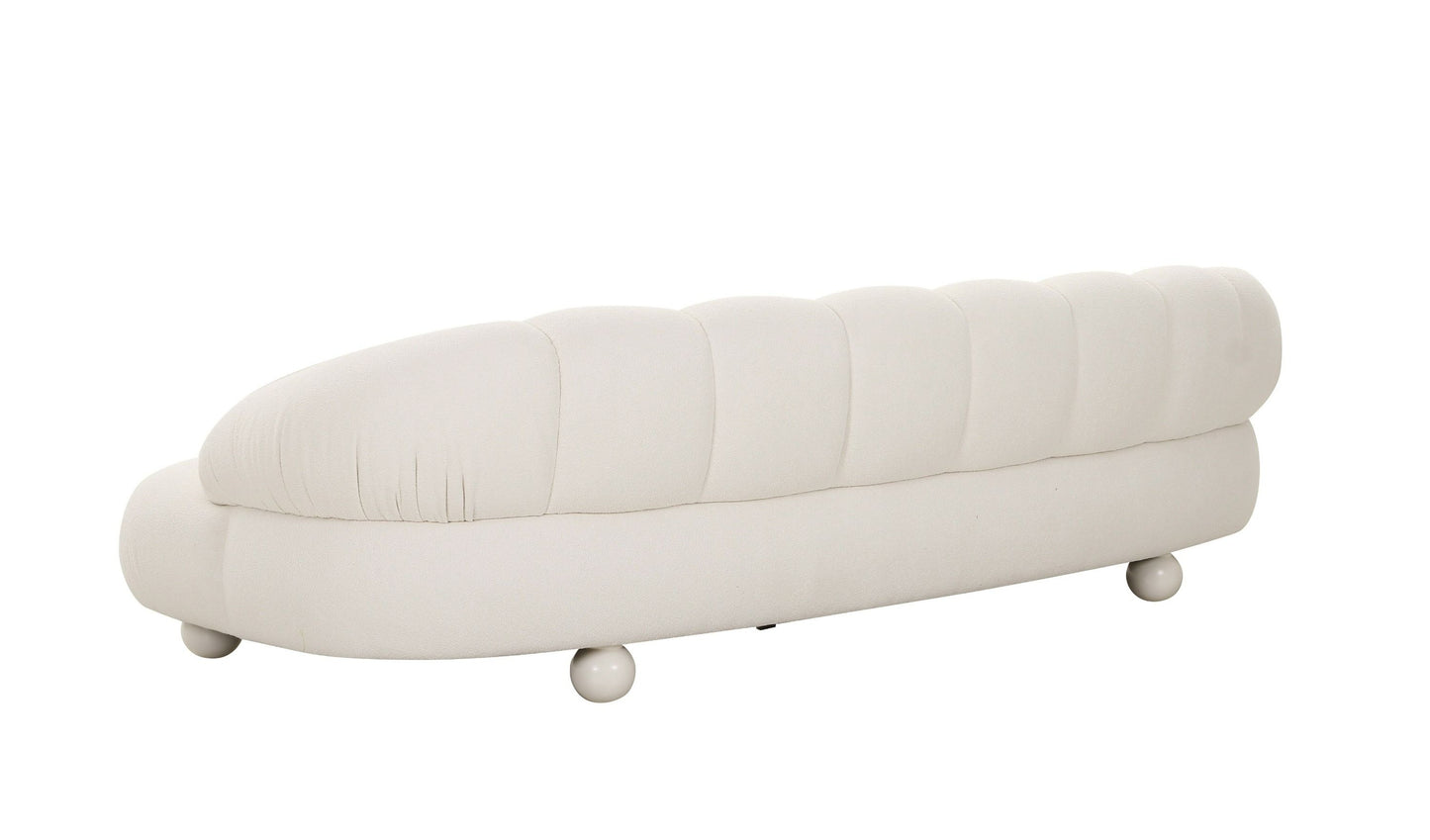 Divani Casa Duran - Contemporary White Fabric 4-Seater Sofa