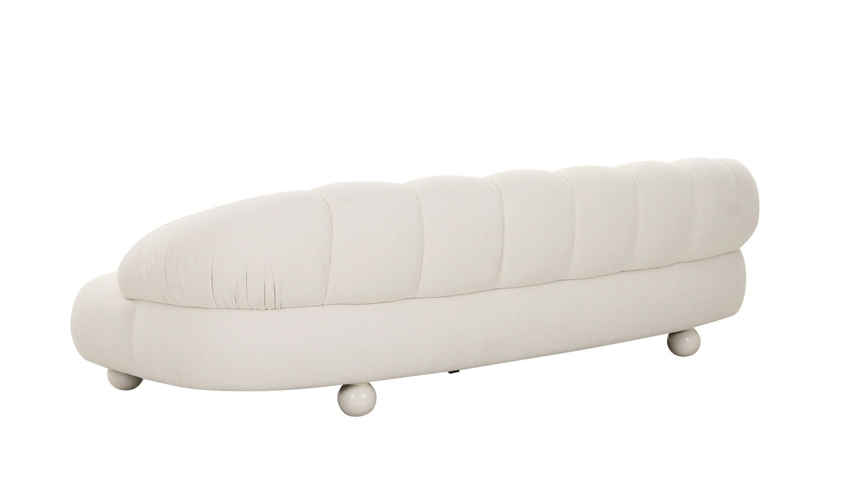 Duran White Fabric 4-Seater Sofa