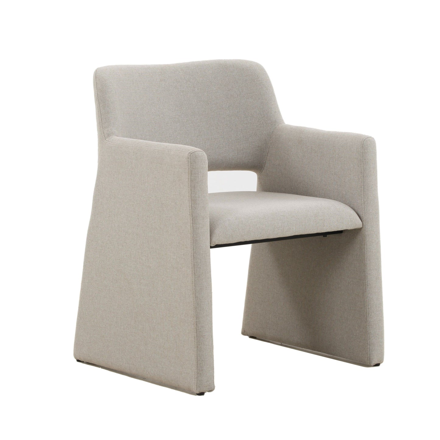 Modrest Lasara Modern Beige Fabric Dining Chair - A Stylish and Comfortable Addition to Contemporary Dining Spaces, Featuring Luxurious Beige Upholstery and a Sleek Design.
