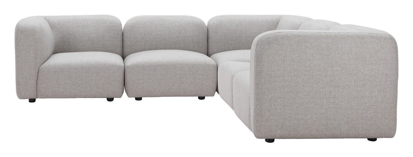 Biak Corner Chair Gray - Stylish & Versatile Corner Chair with a Contemporary Gray Upholstery, Ideal for Modular Seating Configurations