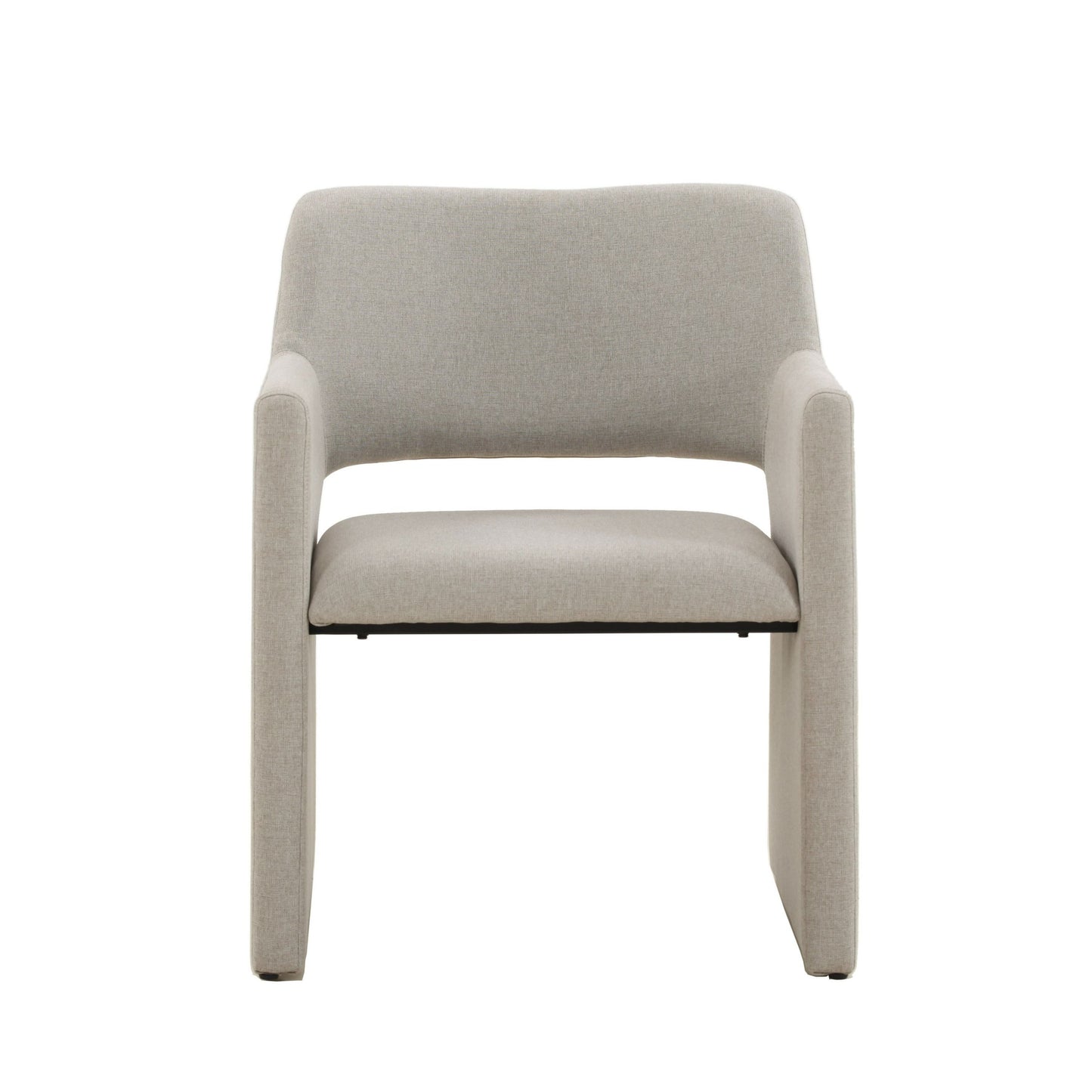 Modrest Lasara Modern Beige Fabric Dining Chair - A Stylish and Comfortable Addition to Contemporary Dining Spaces, Featuring Luxurious Beige Upholstery and a Sleek Design.