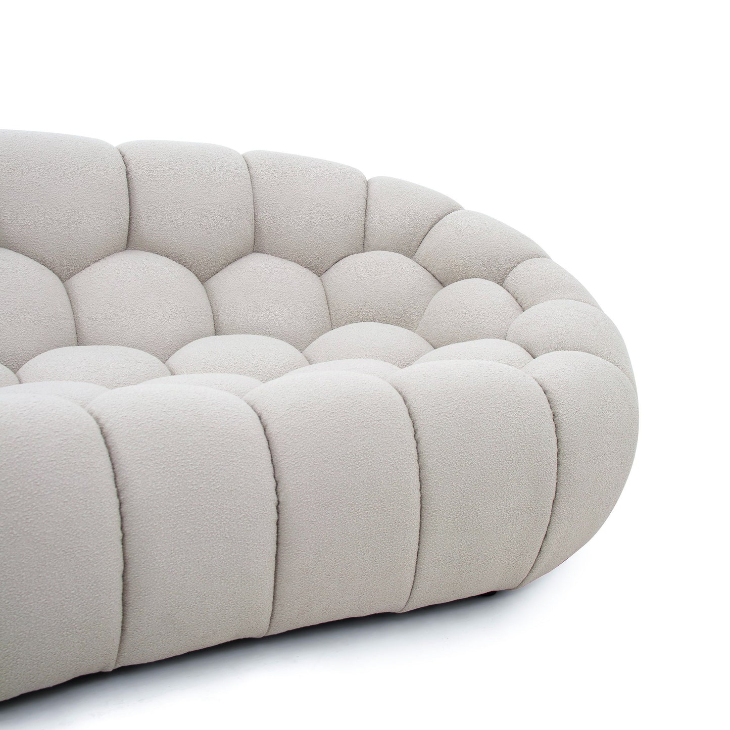 Divani Casa Yolonda Modern Curved Beige Fabric Loveseat - Stylish & Comfortable Seating for Two