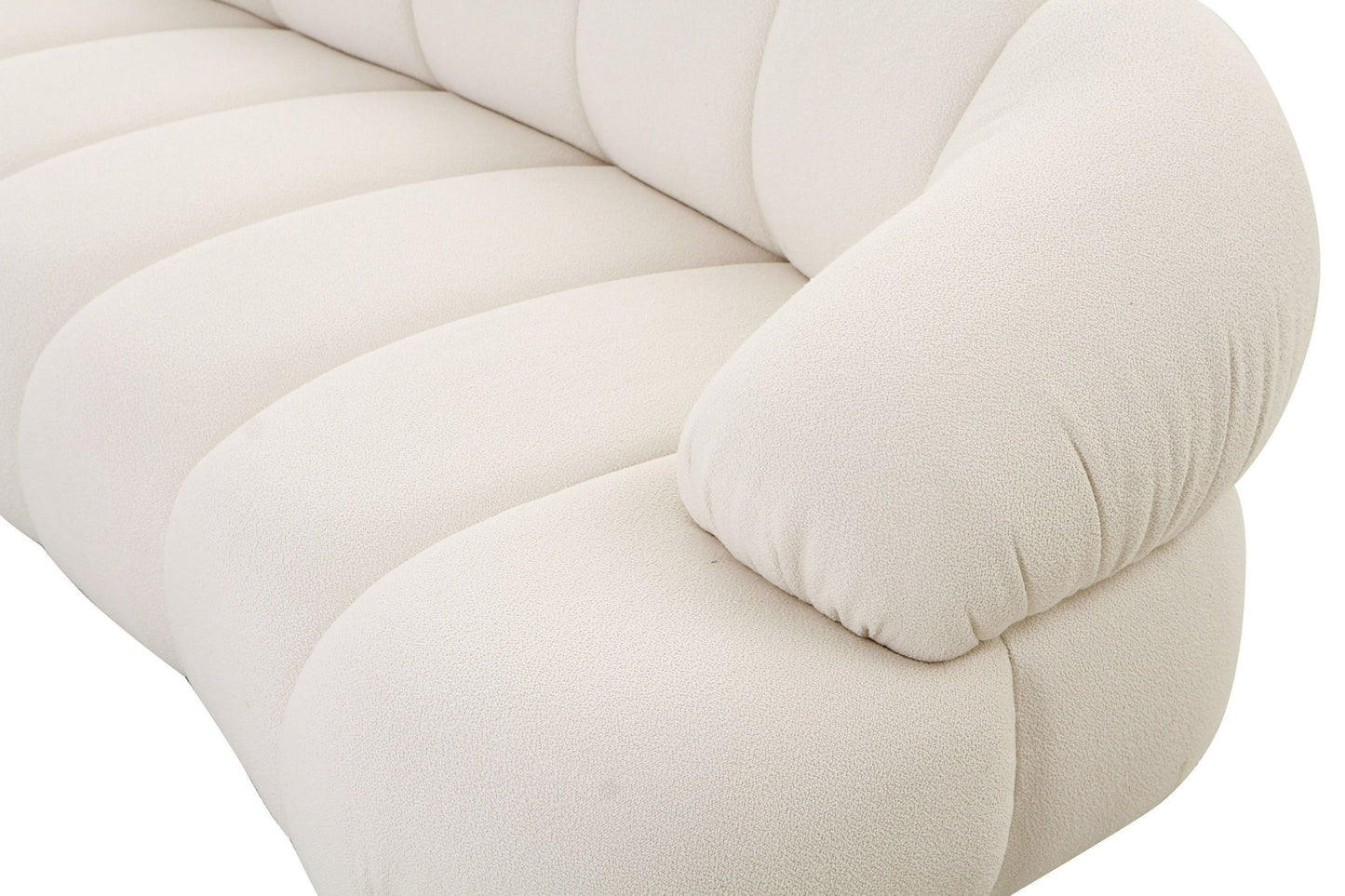 Divani Casa Duran - Contemporary White Fabric Loveseat Sofa