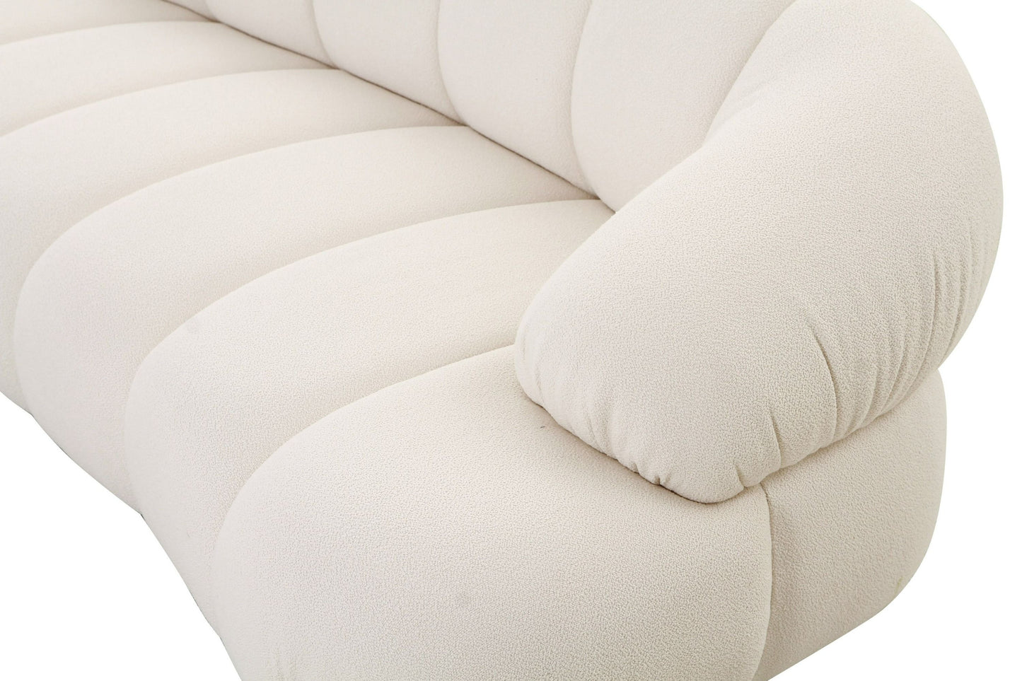Divani Casa Duran Contemporary White Fabric Loveseat Sofa for Modern and Cozy Living Spaces