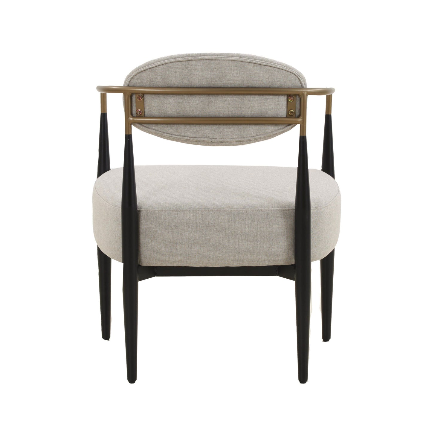 Liberty Modern Beige Fabric Black Gold Dining Chair