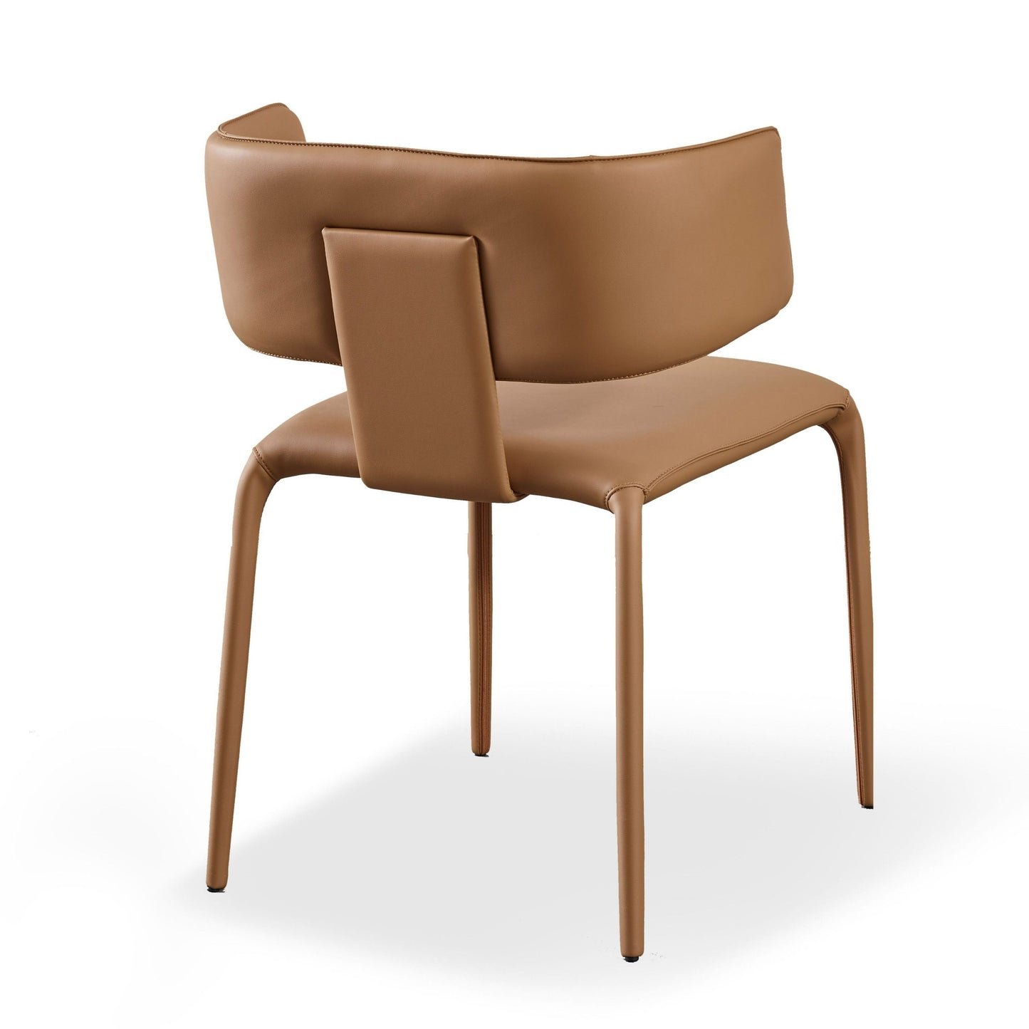 Modrest Odessa Modern Camel Vegan Leather Dining Chair for a Stylish and Sustainable Dining Room Look