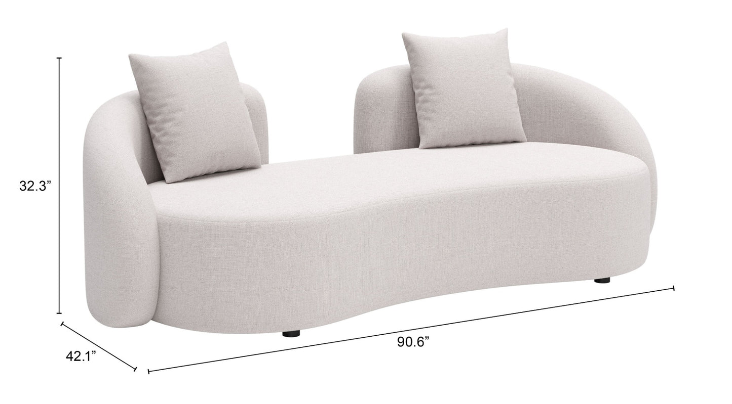 Sunny Isles Loveseat Beige - Stylish & Comfortable Loveseat with a Neutral Beige Upholstery for a Relaxing, Modern Vibe