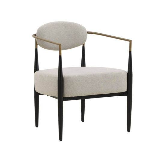 Liberty Modern Beige Fabric Black Gold Dining Chair