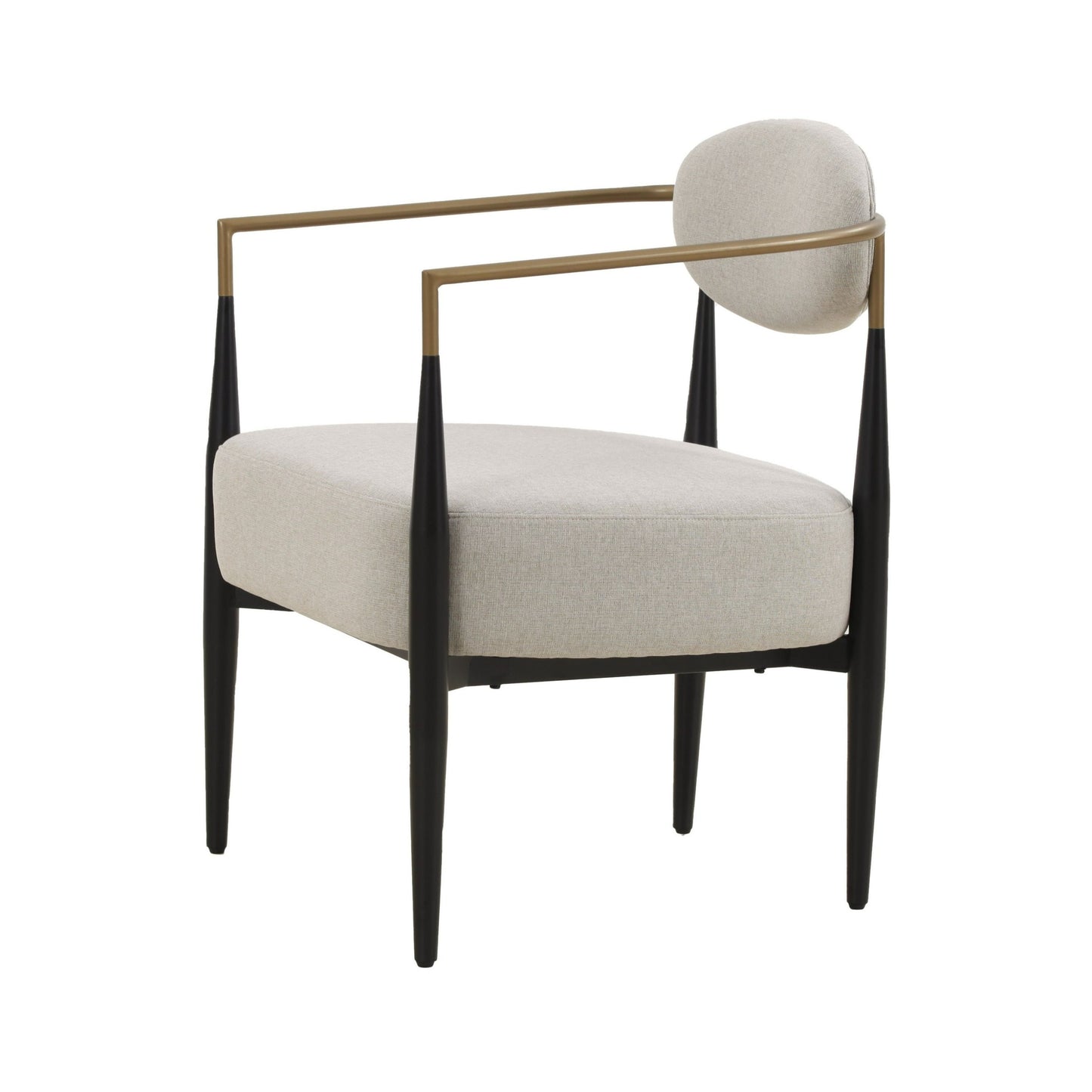 Liberty Modern Beige Fabric Black Gold Dining Chair
