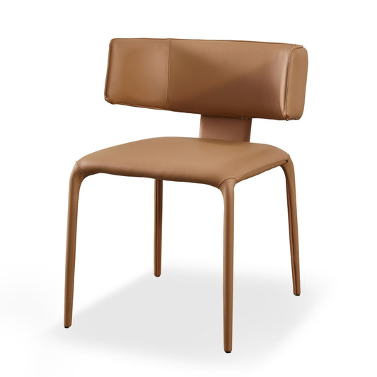 Odessa Dining Chair β Modern Design Camel Vegan Leather Upholstery