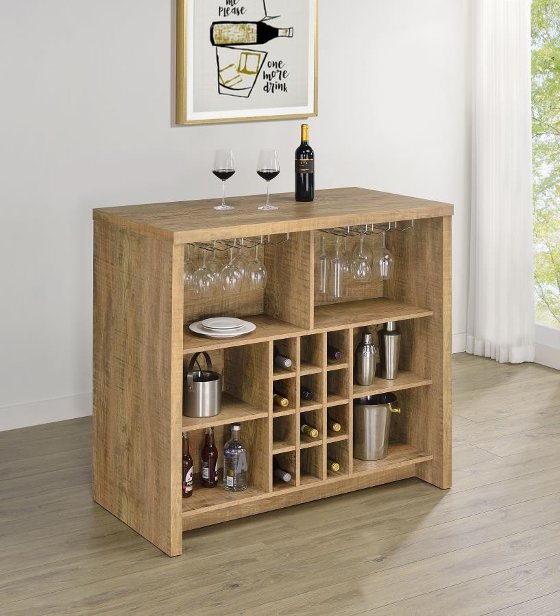 Topanga Engineered Wood Freestanding Home Bar in Mango – Stylish & Functional Bar Cabinet