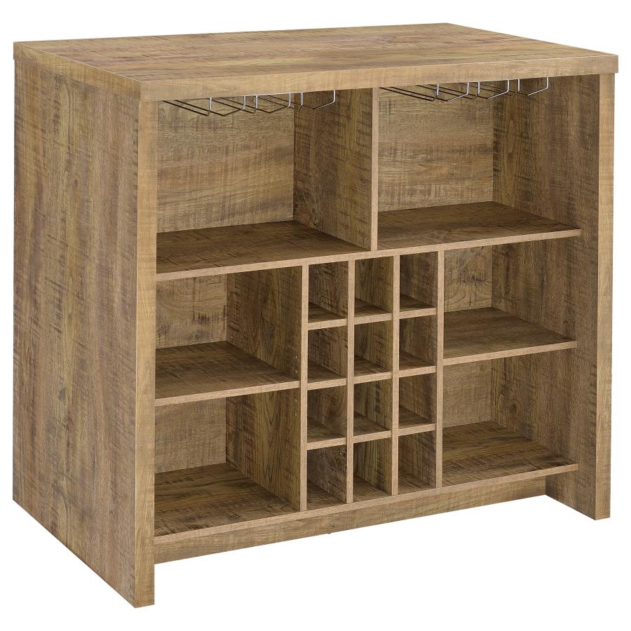 Topanga Engineered Wood Freestanding Home Bar in Mango – Stylish & Functional Bar Cabinet