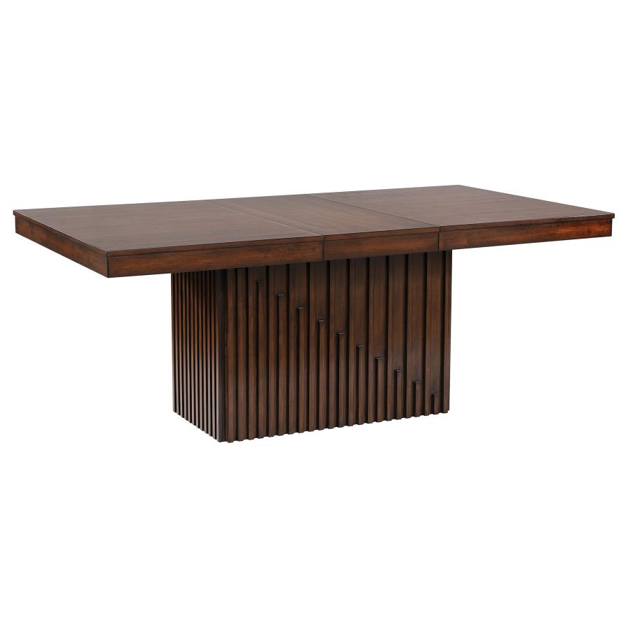 Briarwood 7-Piece Rectangular Dining Set with Removable Extension Leaf in Mango Oak - Spacious and Elegant Dining Set for Memorable Gatherings