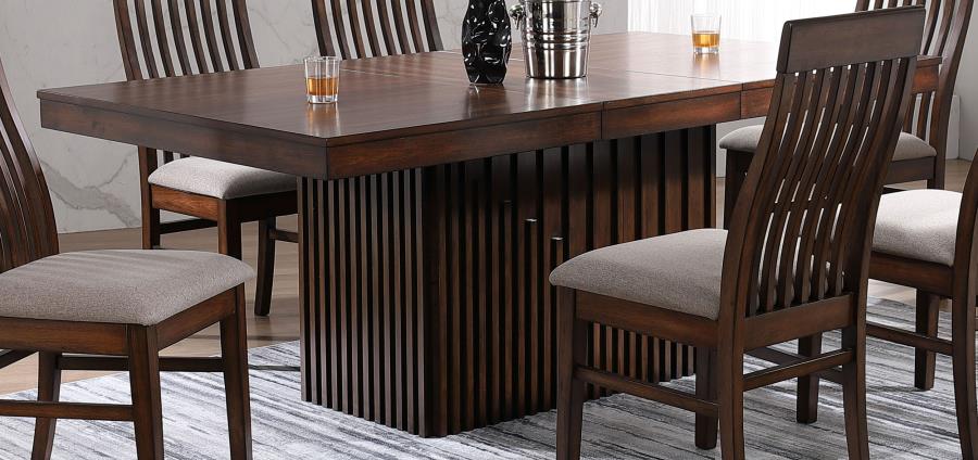 Briarwood Rectangular Dining Table with 18" Removable Extension Leaf in Mango Oak - Elegant and Versatile Design for Any Dining Room