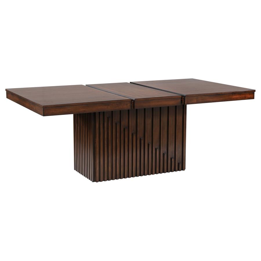 Briarwood Rectangular Dining Table with 18" Removable Extension Leaf in Mango Oak - Elegant and Versatile Design for Any Dining Room