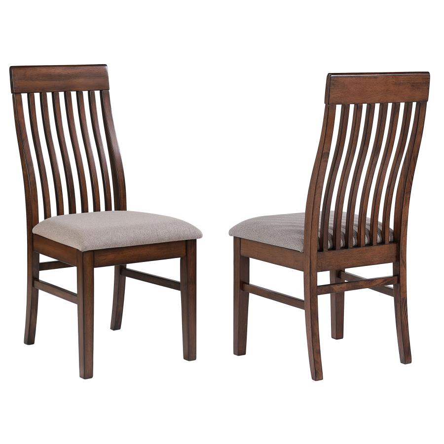 Briarwood Slat Back Dining Side Chair in Mango Oak and Brown (Set of 2) - Classic and Comfortable Chairs for a Timeless Dining Room Look