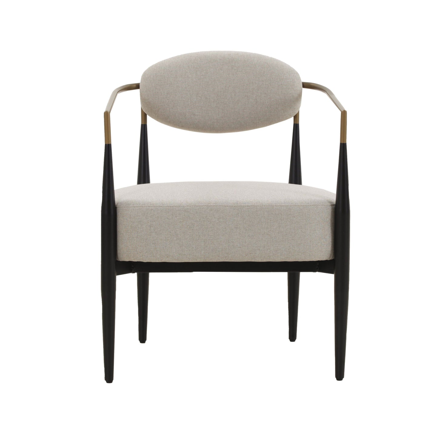 Liberty Modern Beige Fabric Black Gold Dining Chair