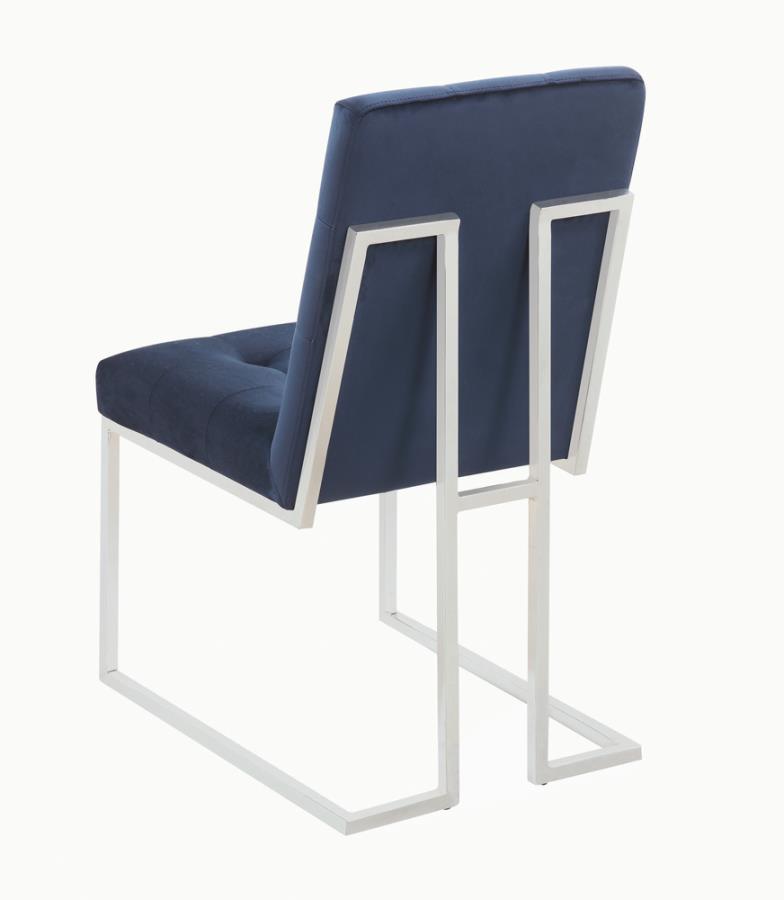 Cisco Velvet Upholstered Dining Side Chairs (Set of 2) β Chrome Finish for Luxe Modern Style and Plush Comfort
