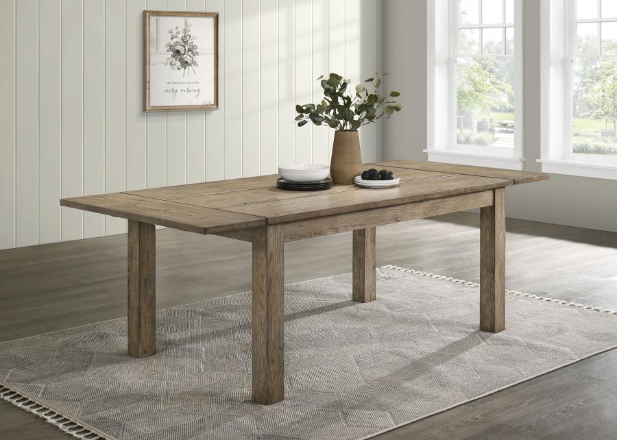 Cardova 87-Inch Solid Wood Extension Dining Table in Vineyard Oak - Spacious Family Table