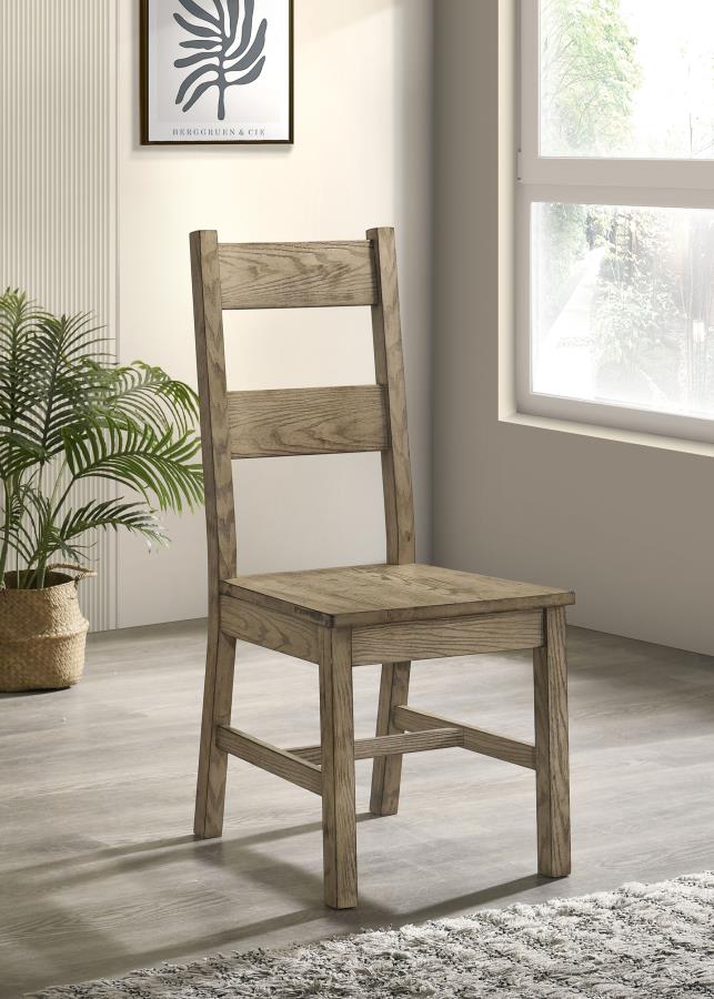 Cardova Vineyard Oak Solid Wood Dining Side Chairs (Set of 2) - Sturdy & Stylish Seating