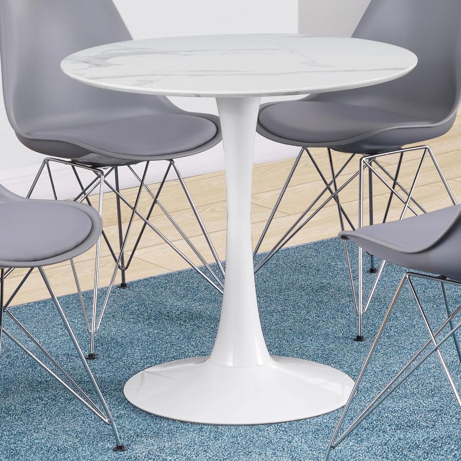 Arkell 30-Inch Round Pedestal Dining Table White β Compact and Stylish for Modern Dining