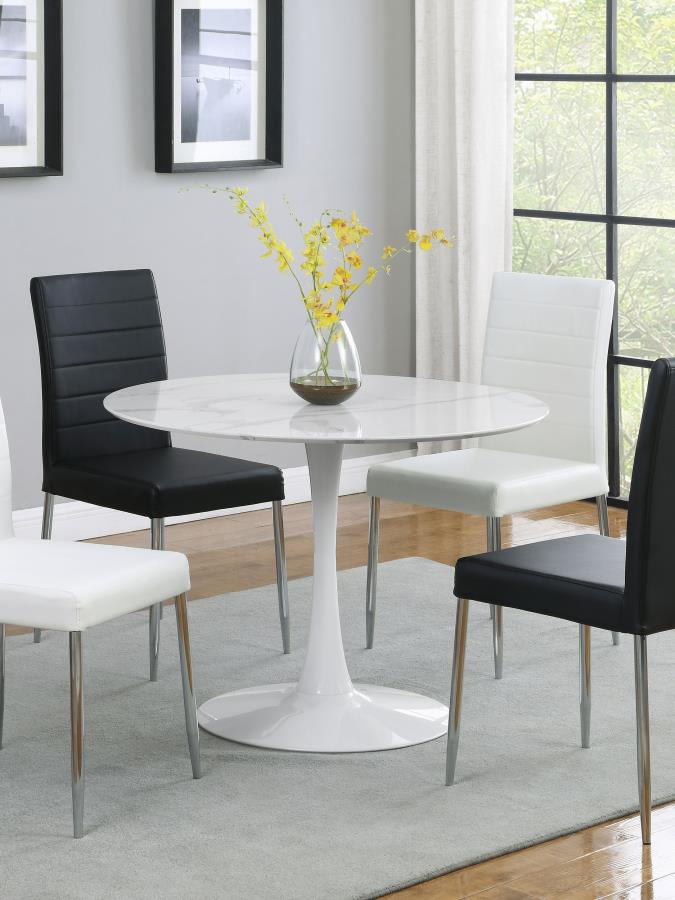 Arkell 40-Inch Round Pedestal Dining Table White β Elegant and Spacious for Modern Dining