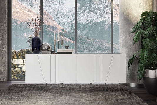 Modrest Mario - Modern White Veneer Buffet - Stylish Design Furniture