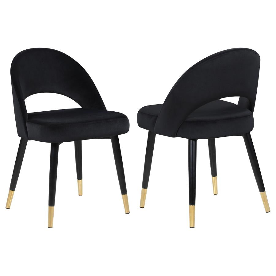 Lindsey Arched Back Upholstered Side Chairs Black (Set of 2) β Elegant and Comfortable with a Classic Black Upholstery and Arched Back Design