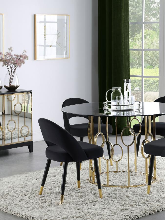 Lindsey Arched Back Upholstered Side Chairs Black (Set of 2) β Elegant and Comfortable with a Classic Black Upholstery and Arched Back Design