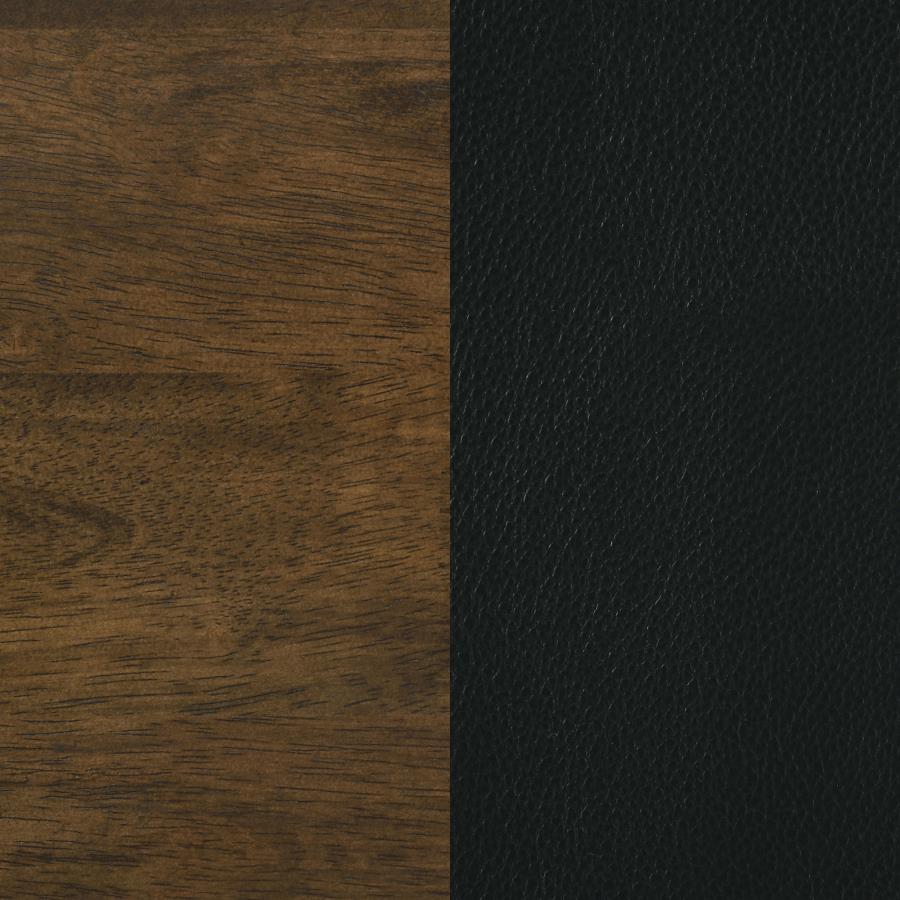 Kehoe Black Upholstered Counter Height Chair with Walnut Frame Set of 2