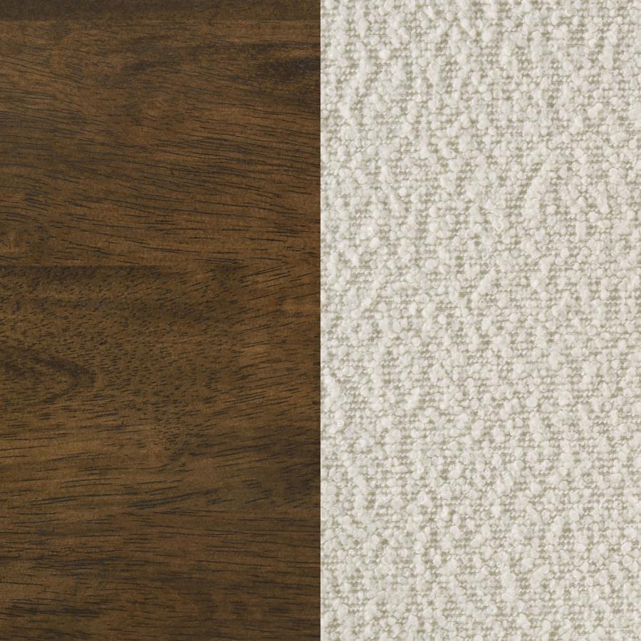 Kehoe Cream Upholstered Dining Side Chair with Walnut Frame Set of 2
