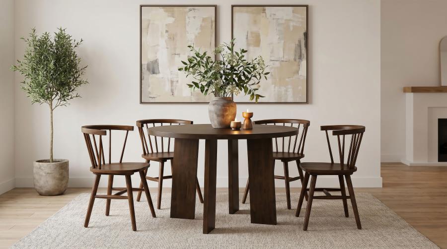 Strouse Walnut 47‑Inch Round Dining Table