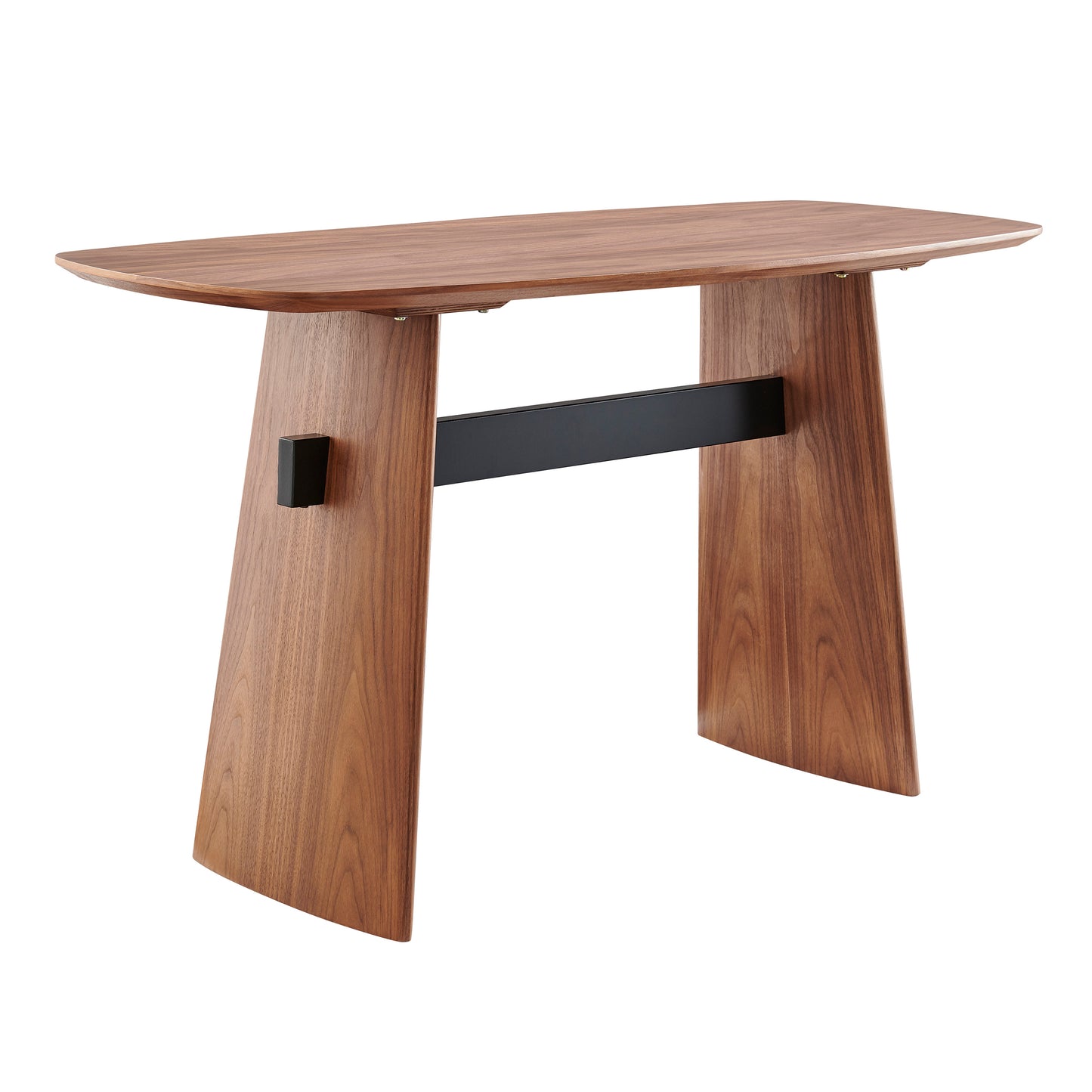 Folke Desk in Walnut with Matte Black Cross Bar