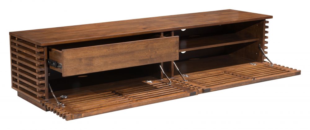 Linea Wide Entertainment Stand Walnut - Stylish & Spacious Entertainment Stand with a Warm Walnut Finish for a Modern and Functional Look